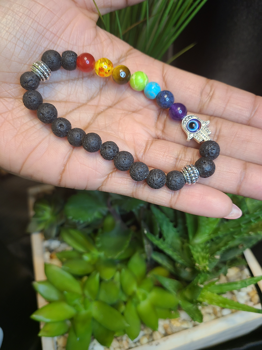 Chakra w/Lava & Hamsa Hand