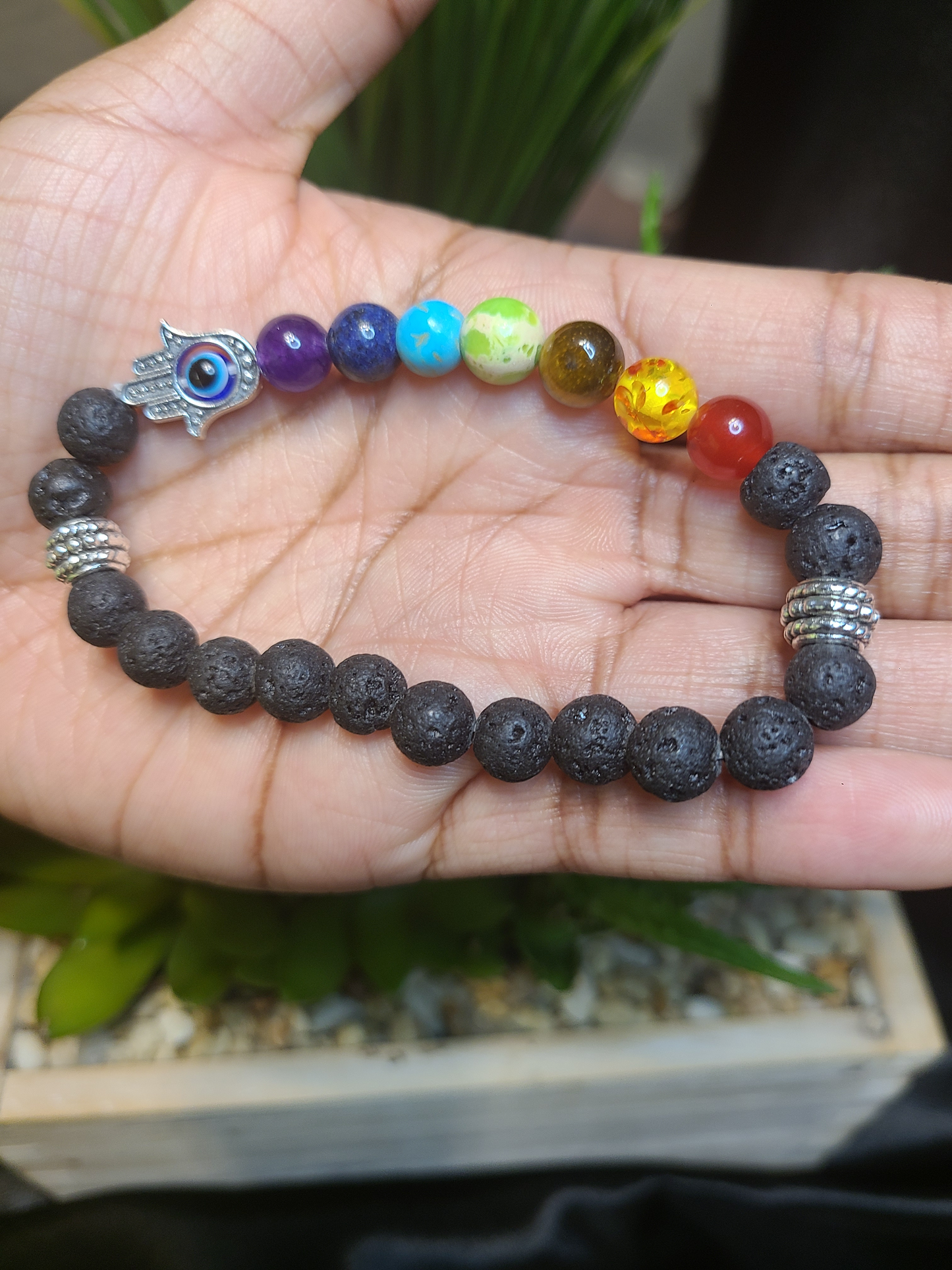 Chakra w/Lava & Hamsa Hand